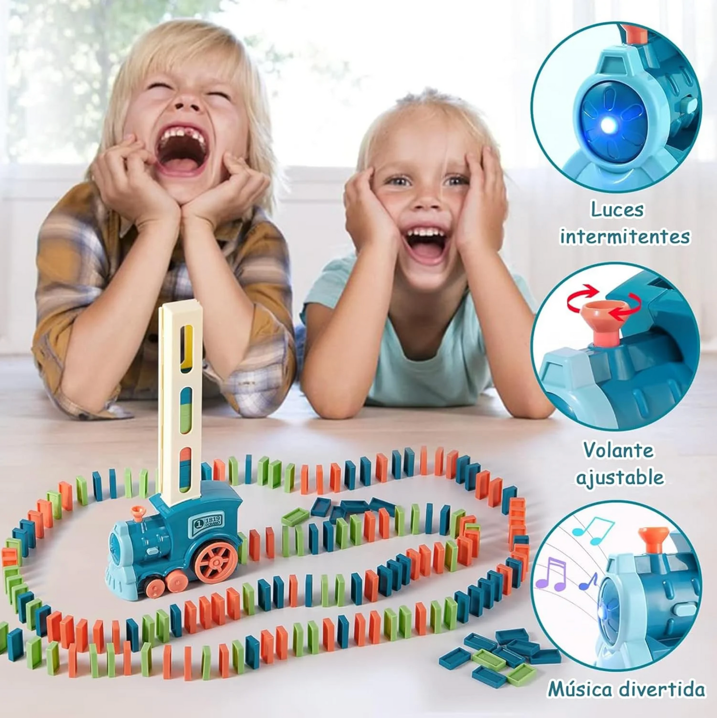 Tren Dominó Montessori – 60 Piezas