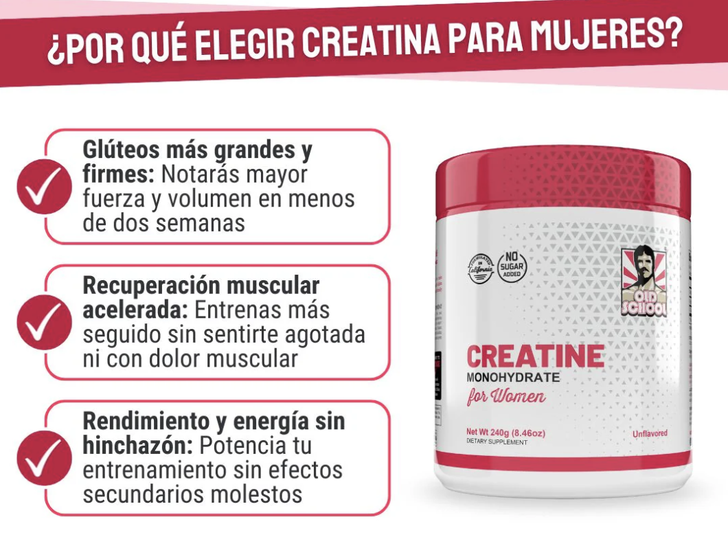 Old School® - Creatina Monohidratada Con Colágeno.🍑