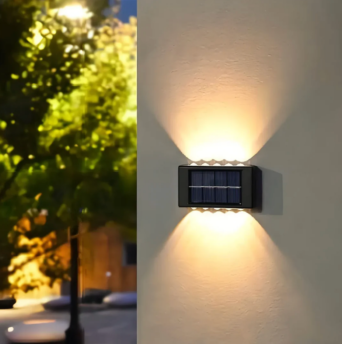 Focos Solar Bidireccional de Pared Exterior Pack x2