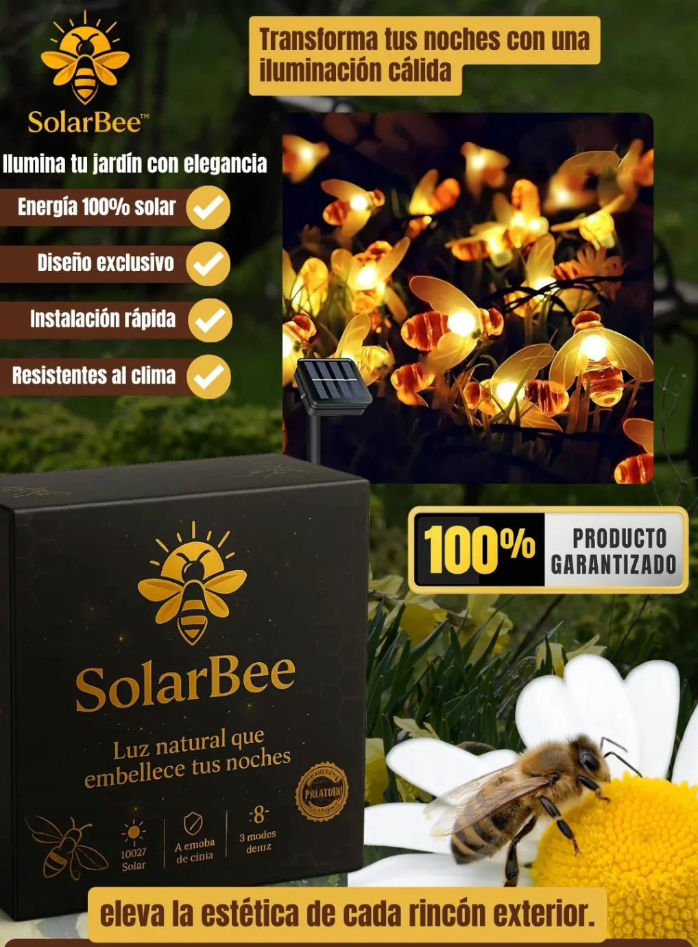 Solar Bee® - Luces Solares en Forma de Abeja 🐝