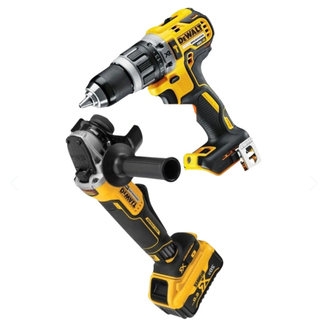 Combo DeWalt Profesional: Taladro de Impacto + Amoladora + 2 Baterías 20V(Oferta Limitada)