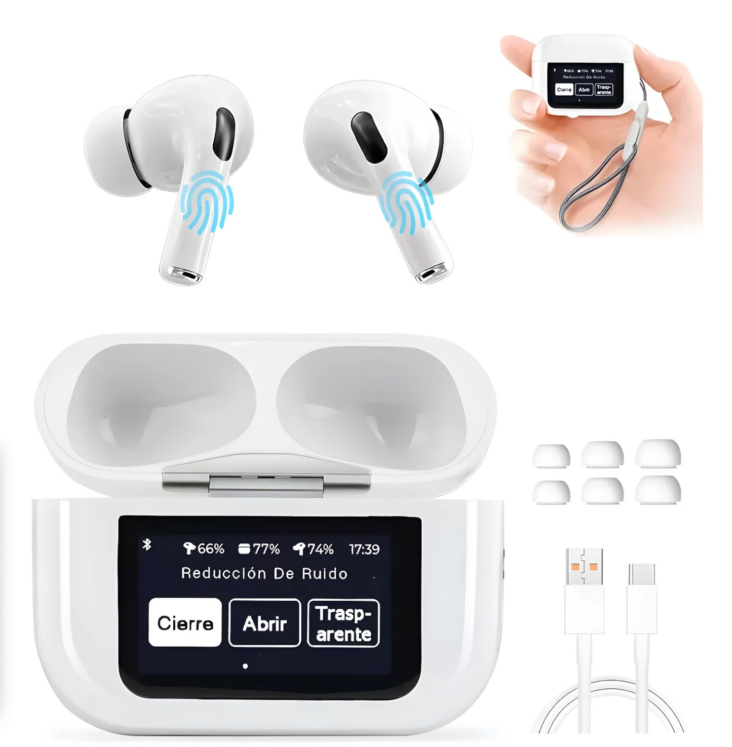 SoundView Pro® - Airpods Pro 2 Con Pantalla