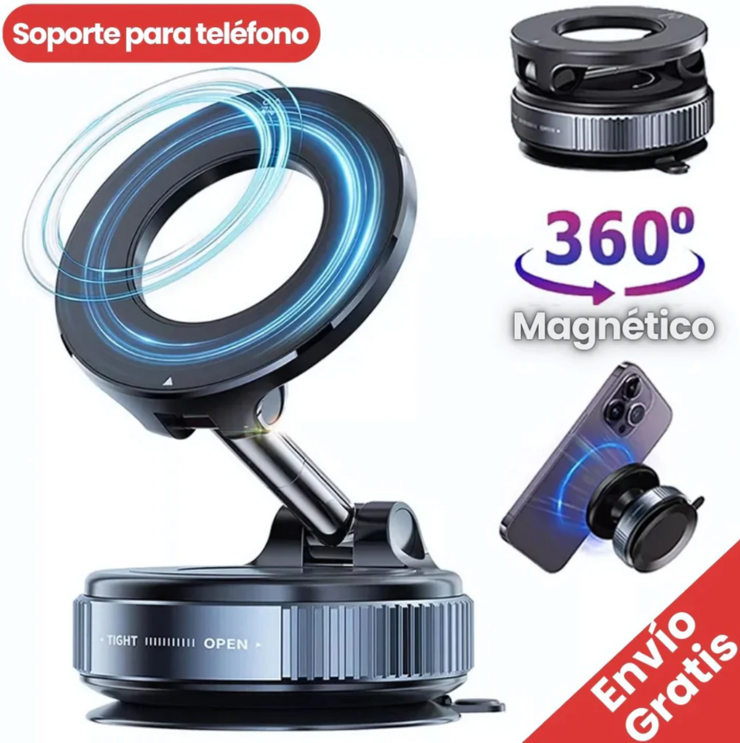 MagLock® Soporte Magnético C/ Giro 360°