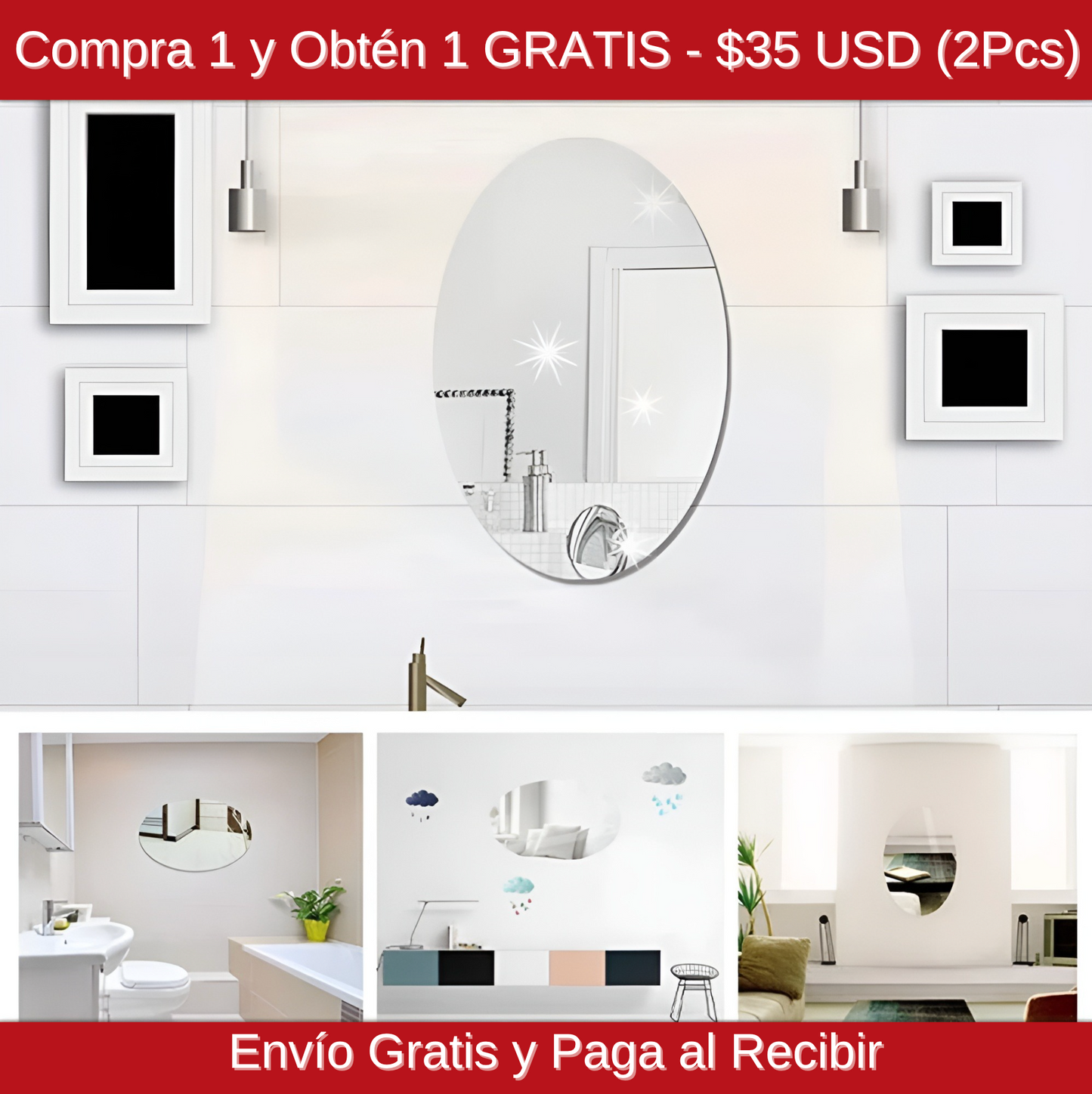 EspejoMagic® - Espejo Óvalo Irrompible