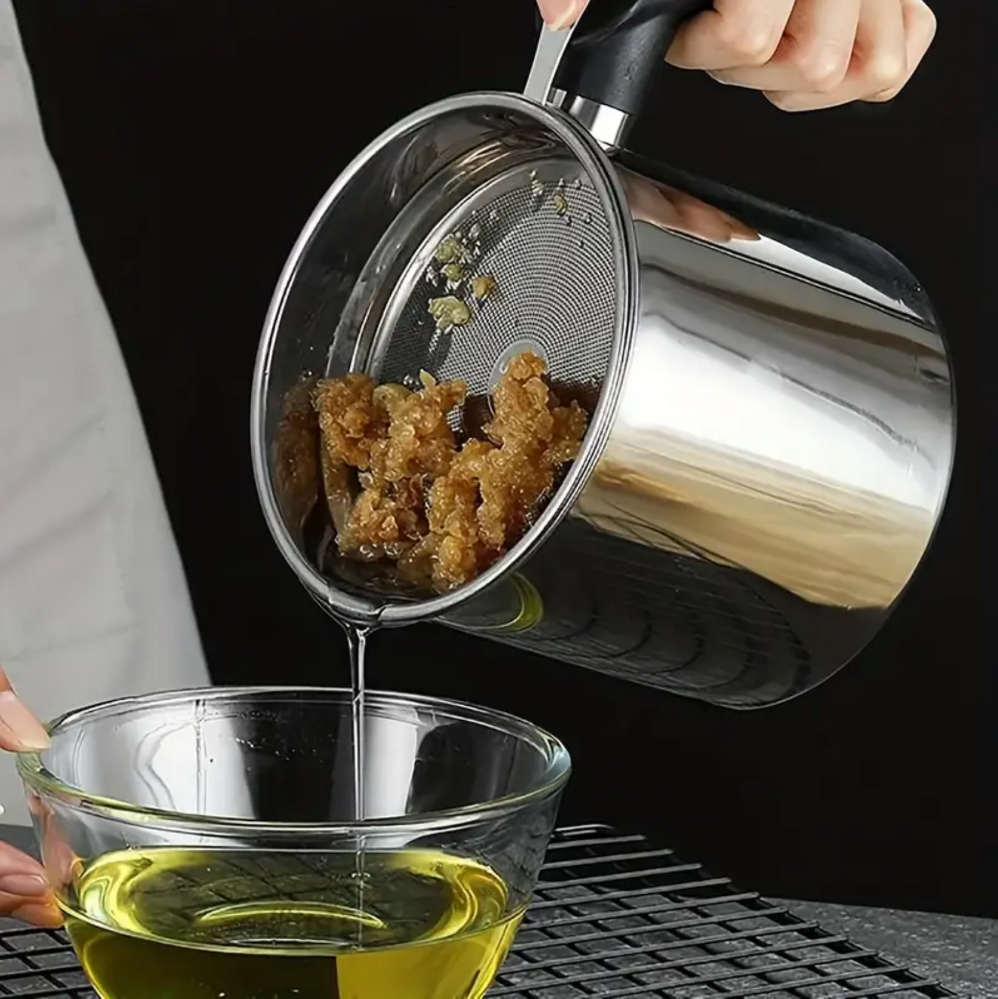 SAFEFRY® Set de Olla Freidora de 1.2L de Acero Inoxidable