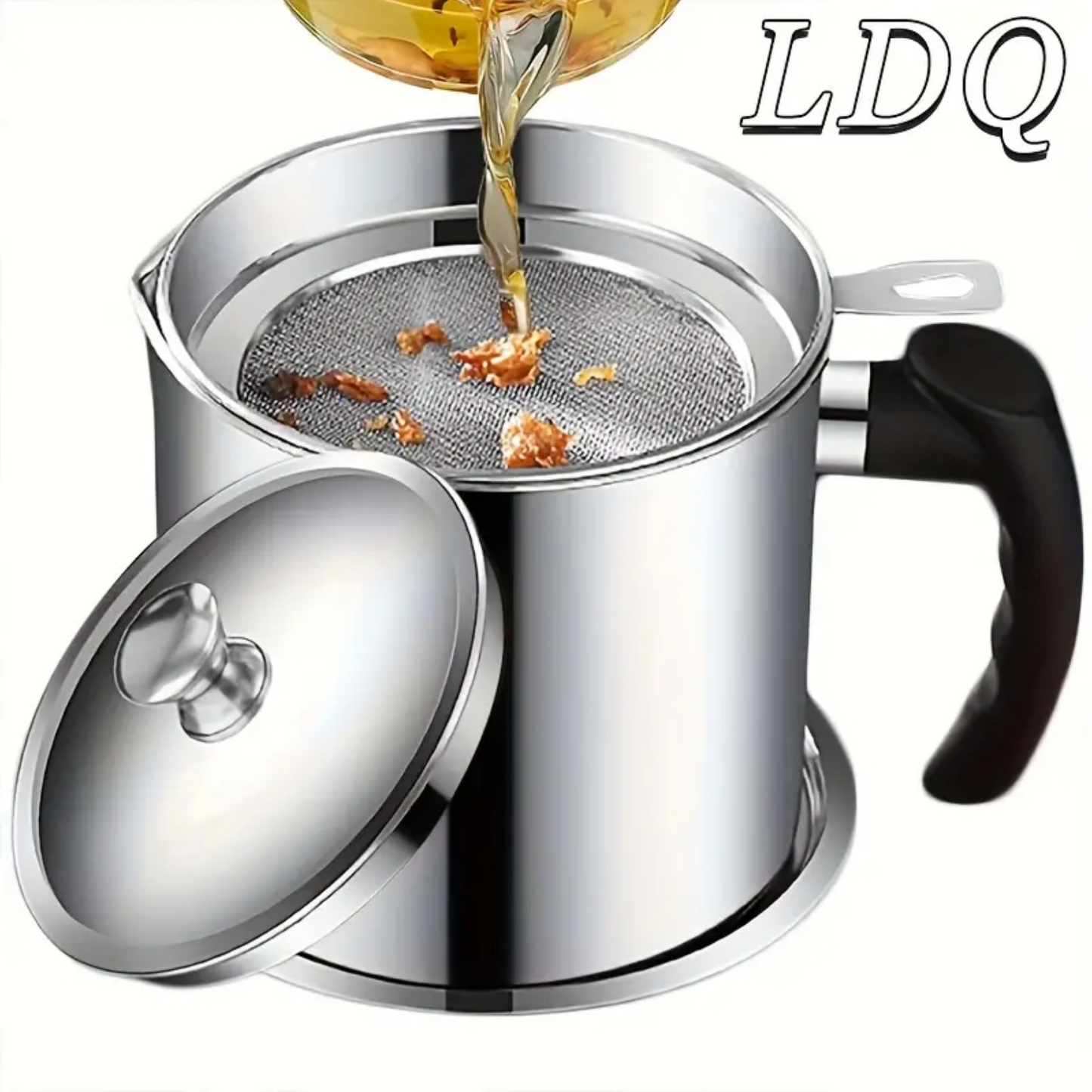 SAFEFRY® Set de Olla Freidora de 1.2L de Acero Inoxidable