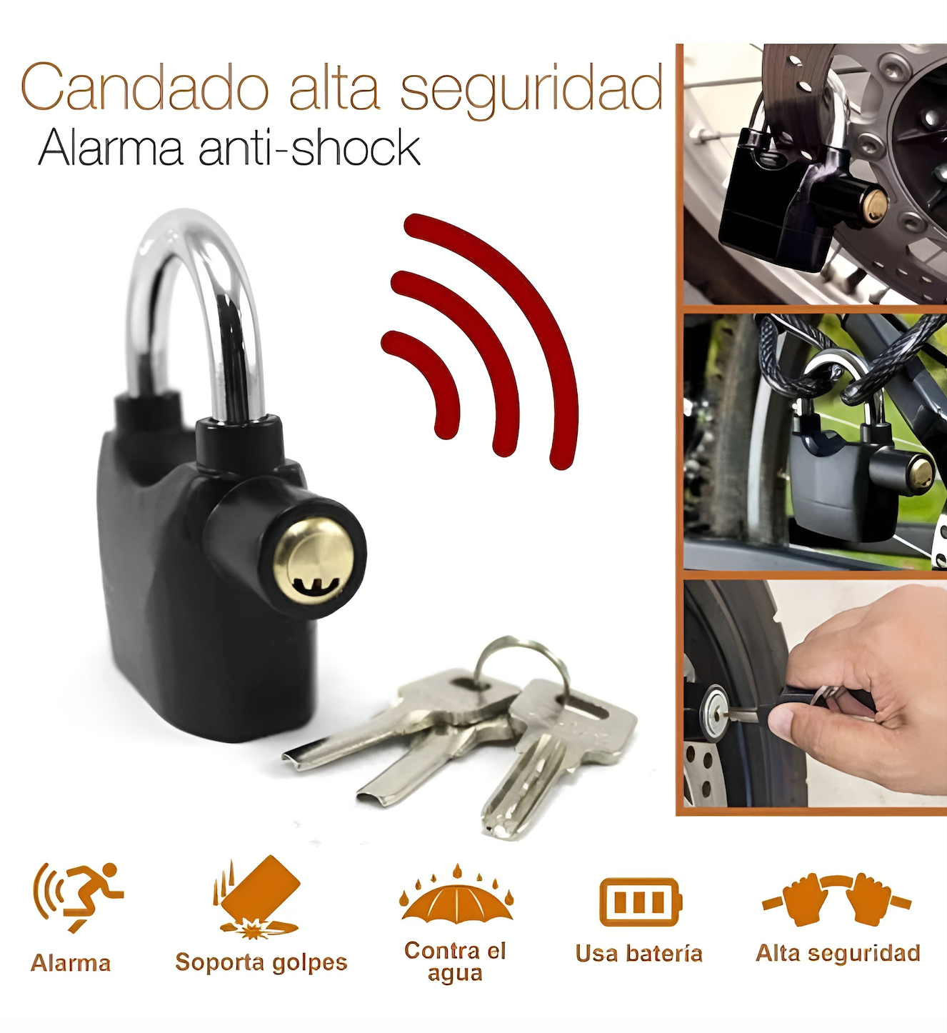 LockGuard® - Candado de Seguridad con Alarma