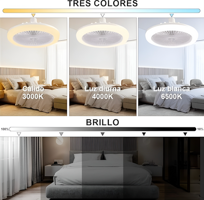 AirLight® - Ventilador con Foco LED de Tres Velocidades