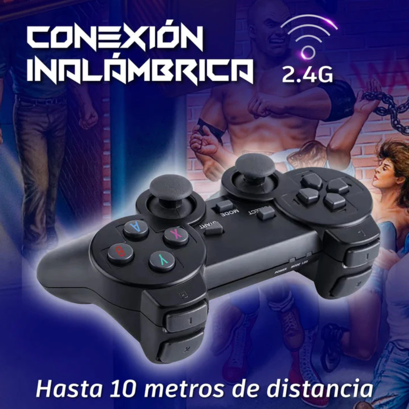 GAMESTICK® - Consola de video juegos retro 30,000 juegos + 2 mandos inalámbricos