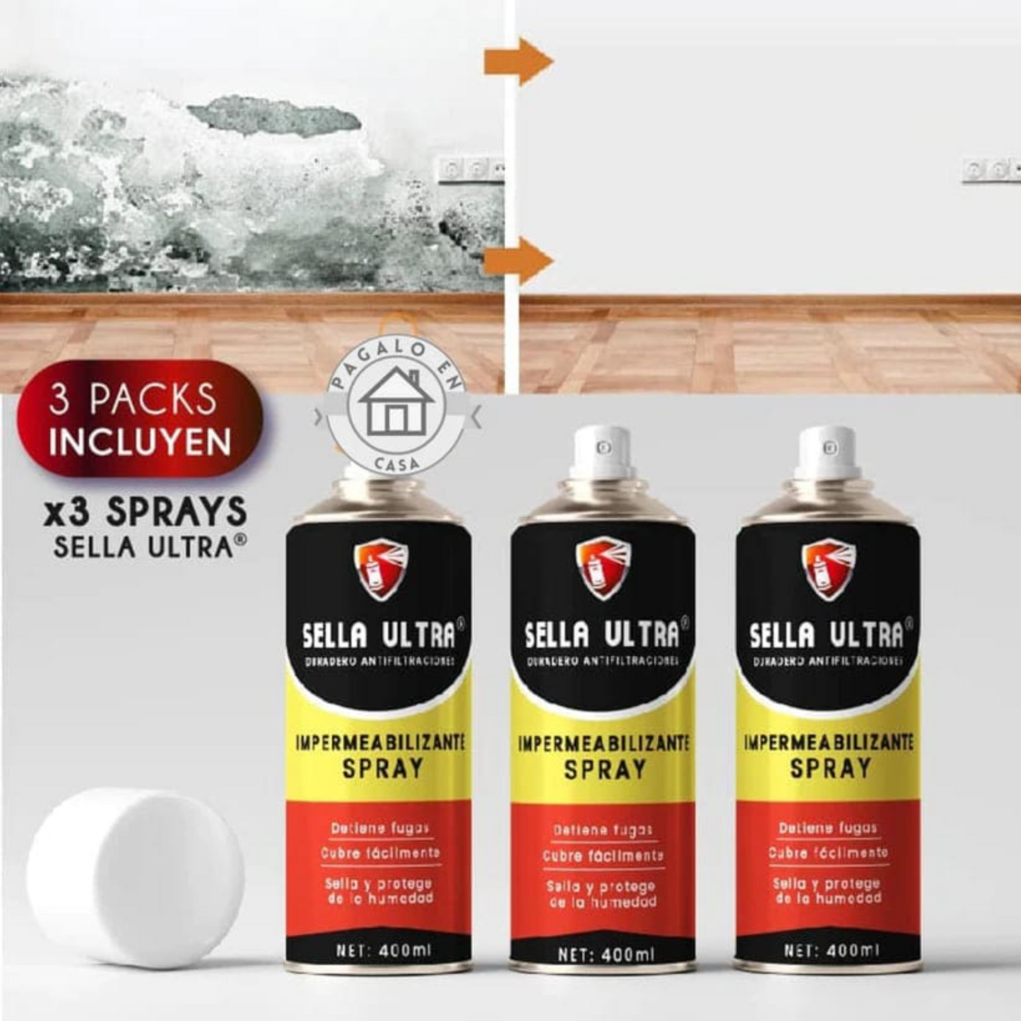 2x1 Sella Ultra® - Spray Impermeabilizante Negro 450ml