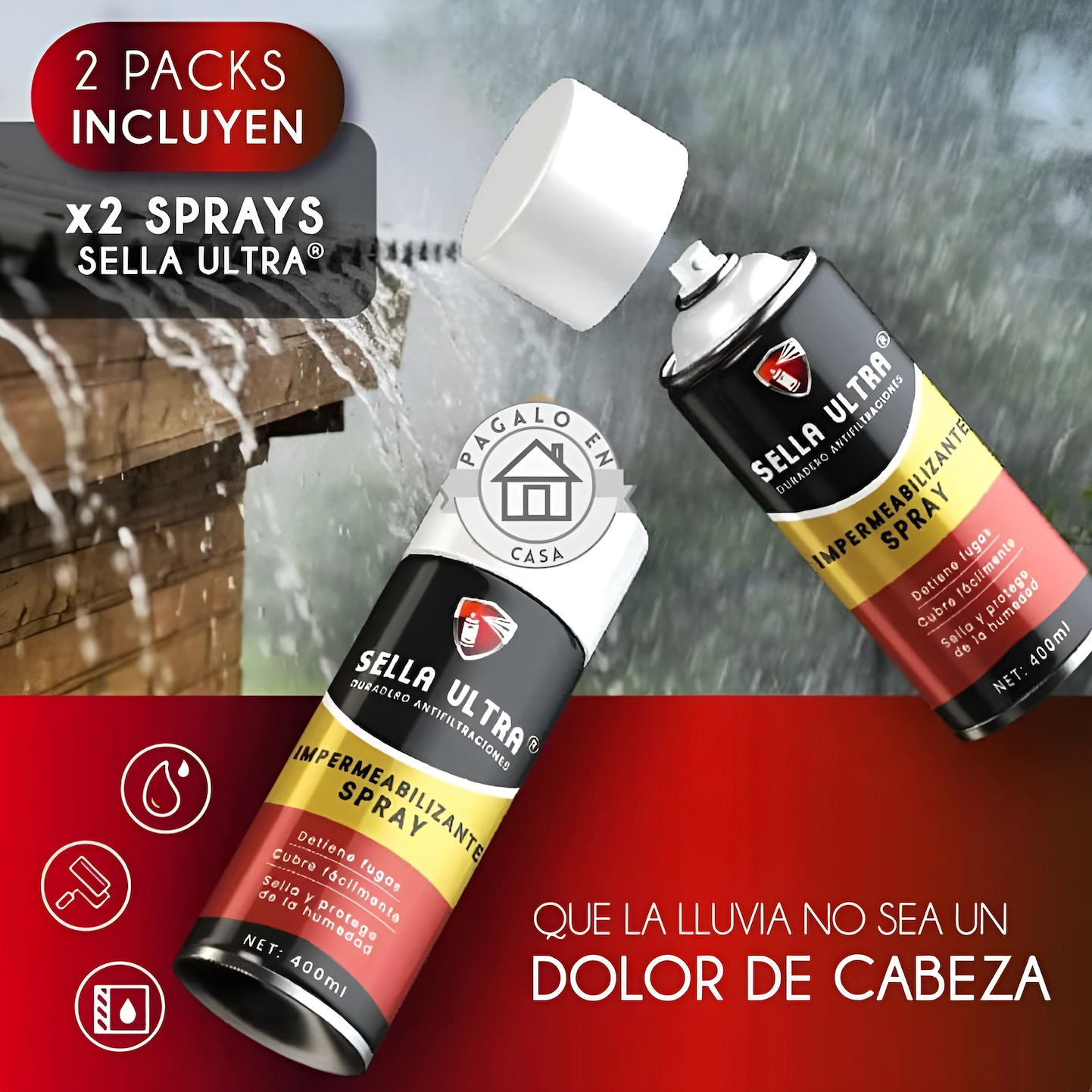 2x1 Sella Ultra® - Spray Impermeabilizante Negro 450ml