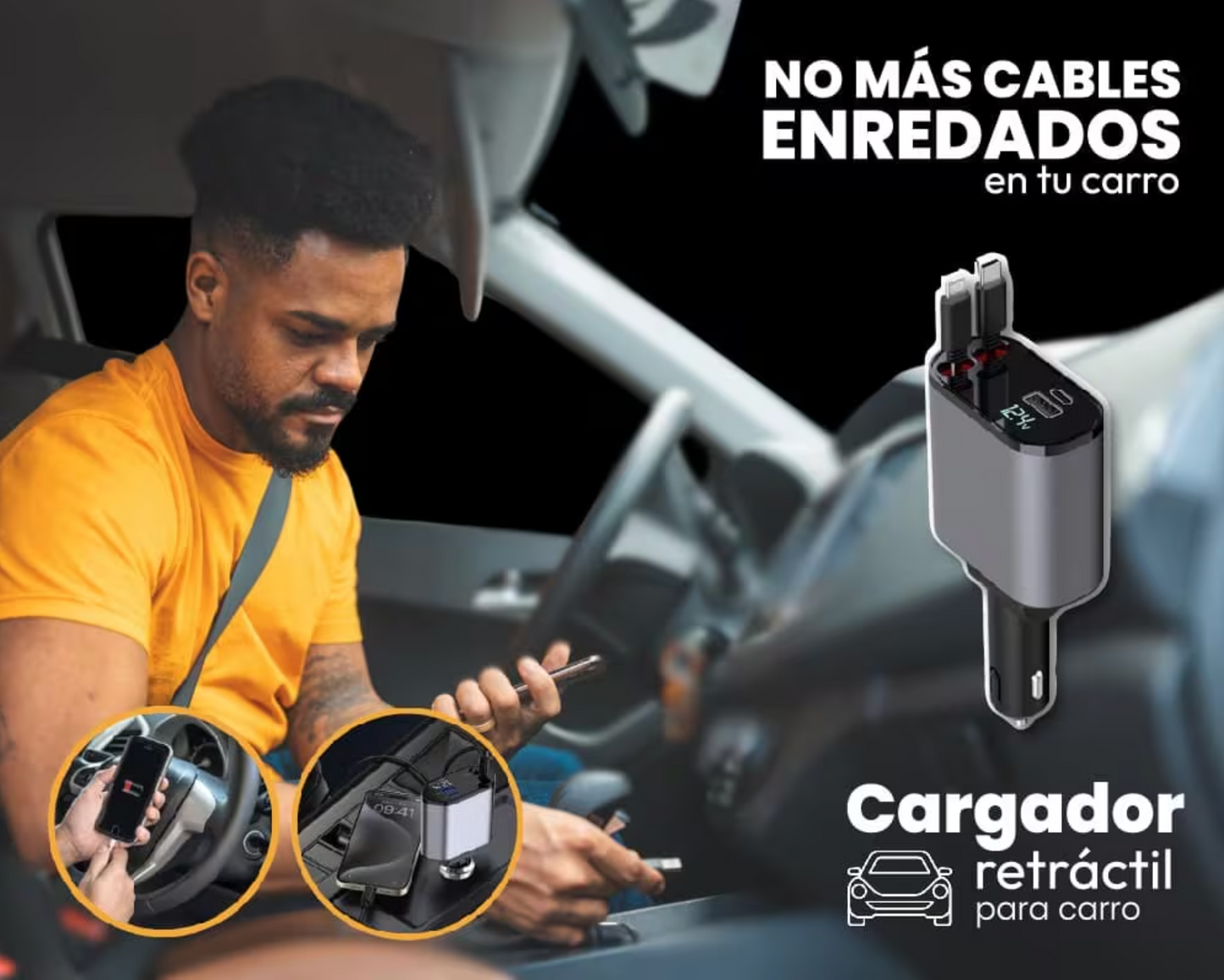Turbo Ninja® - Cargador para Carro 4 en 1