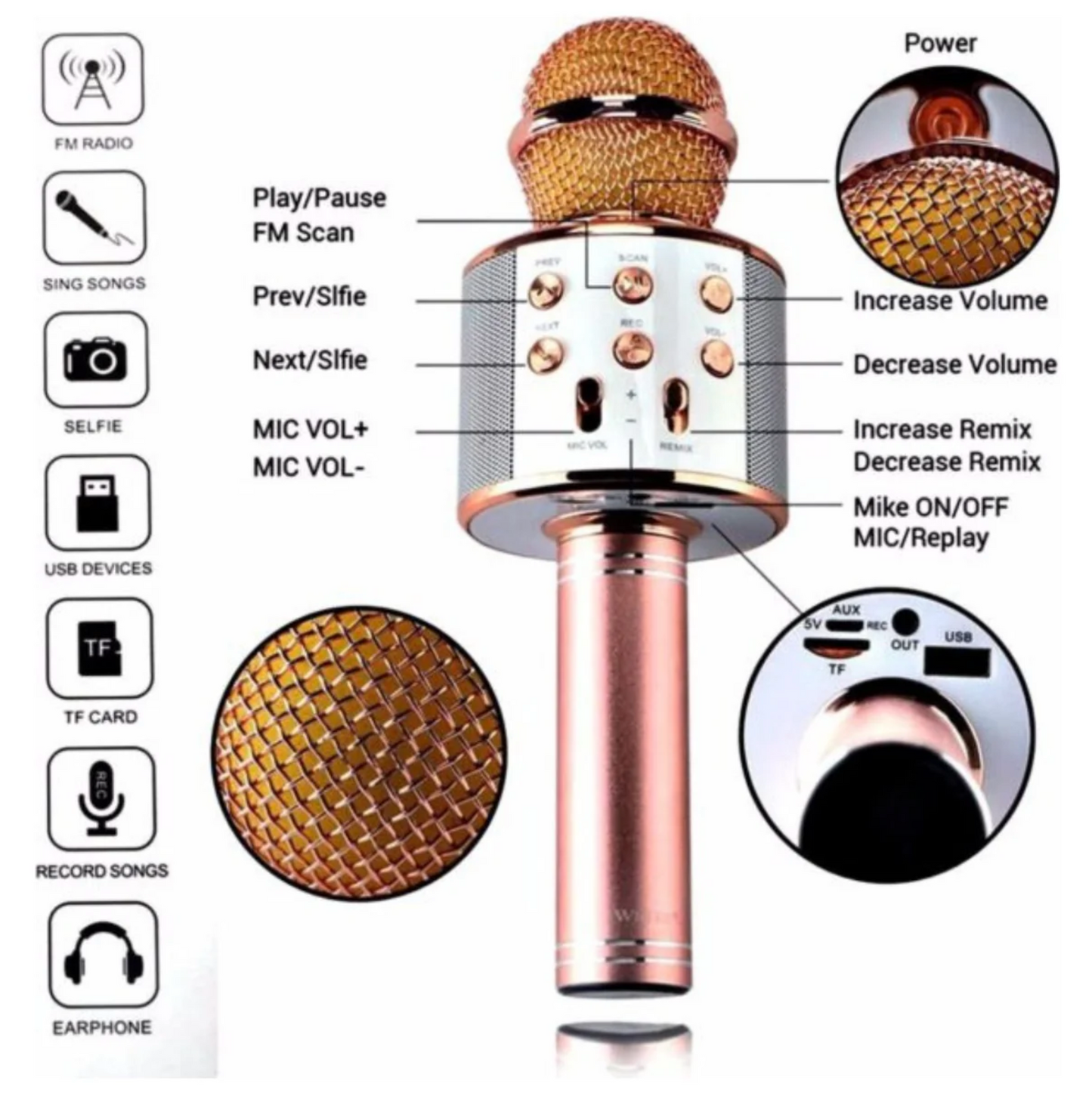 Karaoke Kids® - Microfono Karaoke Con Bluetooth