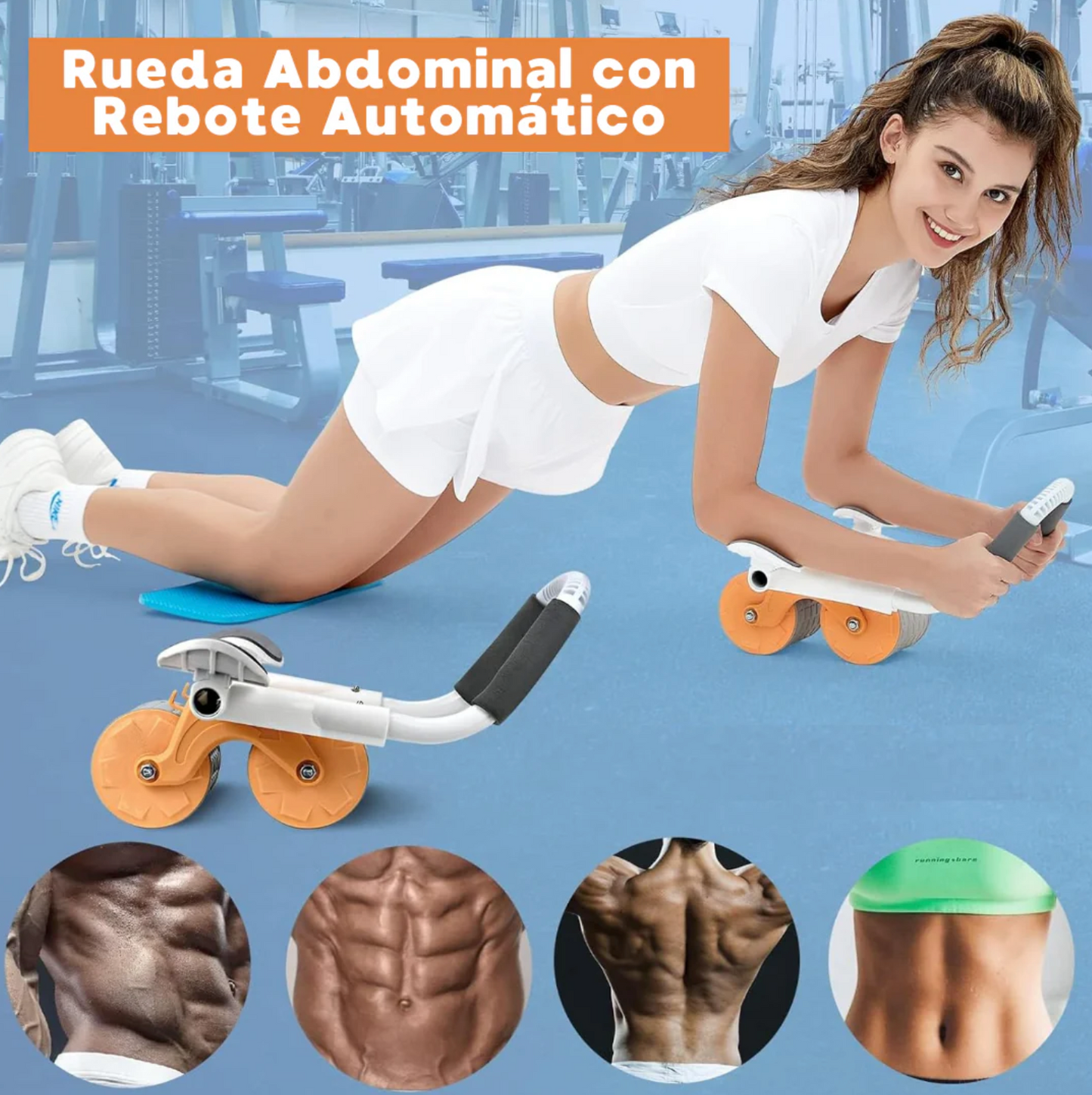 AbsRoller® - Rueda Abdominal con Rebote Automático y Soporte para Codo