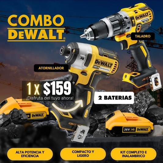 Combo DeWalt: Taladro + Atornillador Inalámbrico