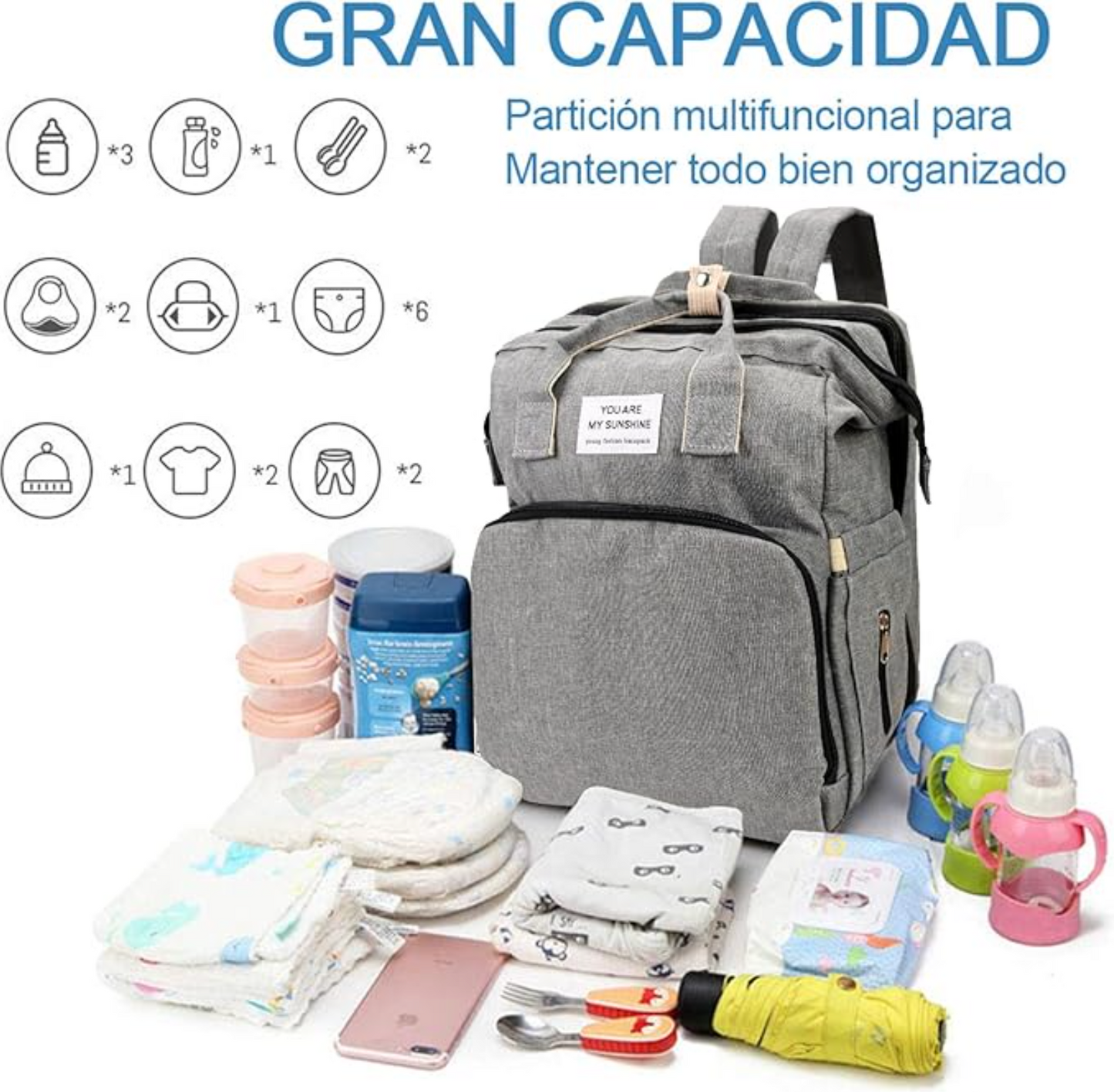 Maletín Cuna Para Bebés Con Cargador Para Teléfonos