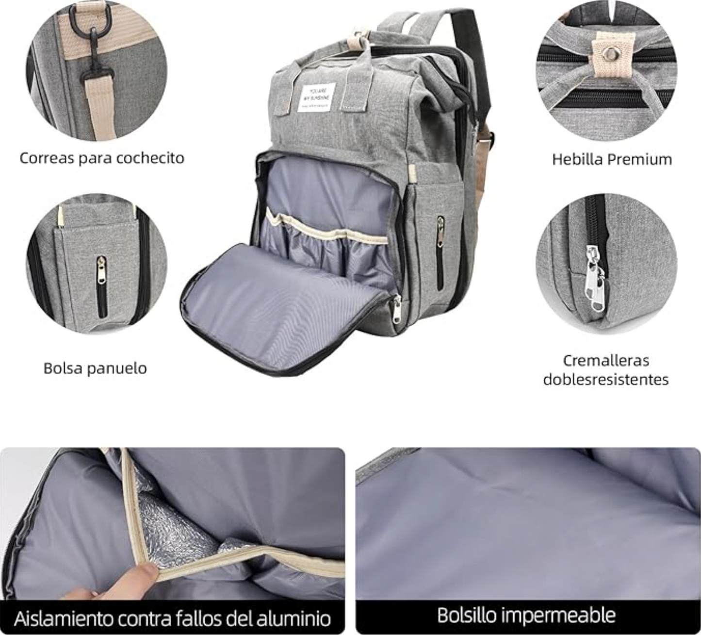 Maletín Cuna Para Bebés Con Cargador Para Teléfonos