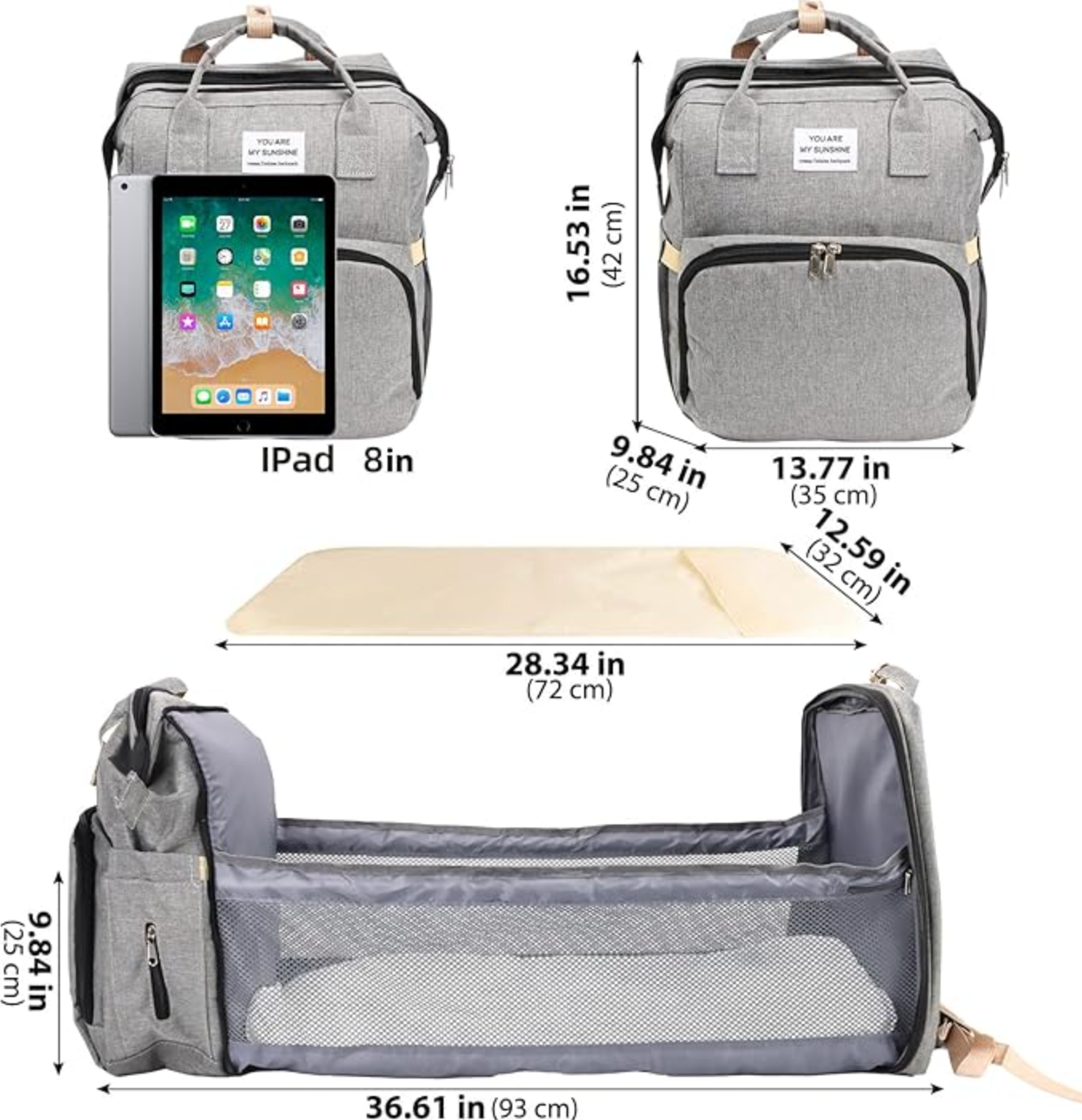 Maletín Cuna Para Bebés Con Cargador Para Teléfonos