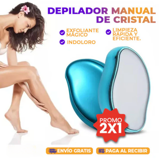 CrystalClear® - 2x1 Depilador de Cristal Exfoliante Mágico Indoloro