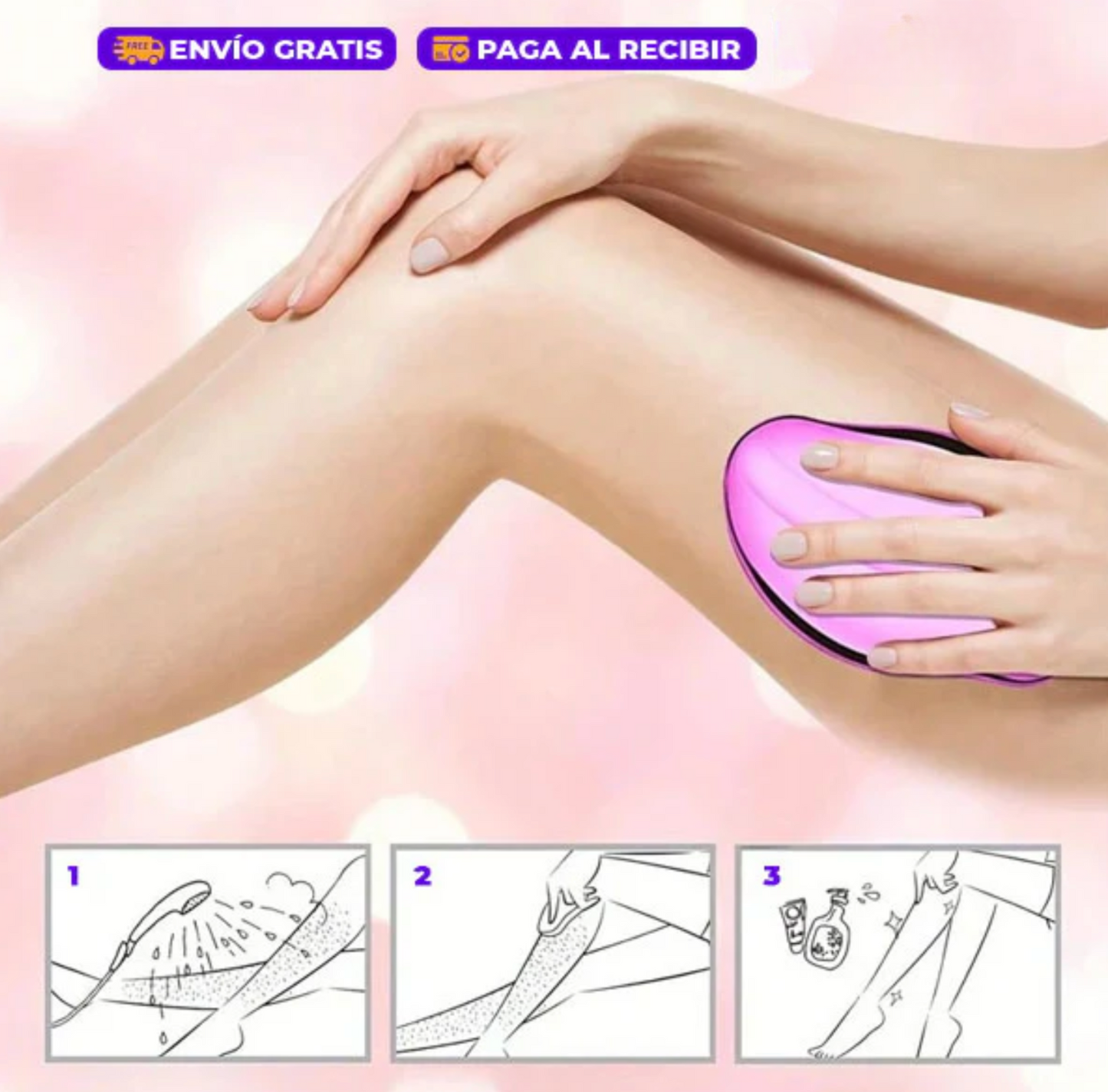 CrystalClear® - 2x1 Depilador de Cristal Exfoliante Mágico Indoloro