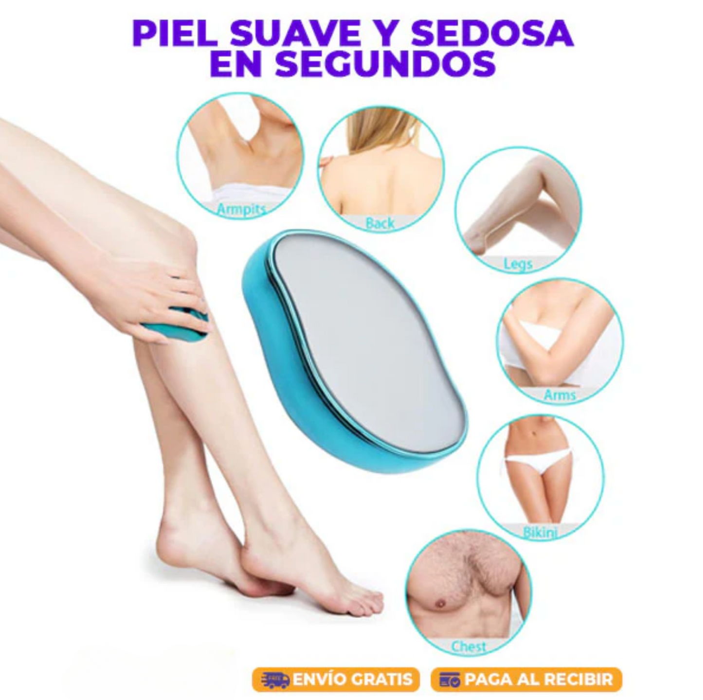 CrystalClear® - 2x1 Depilador de Cristal Exfoliante Mágico Indoloro