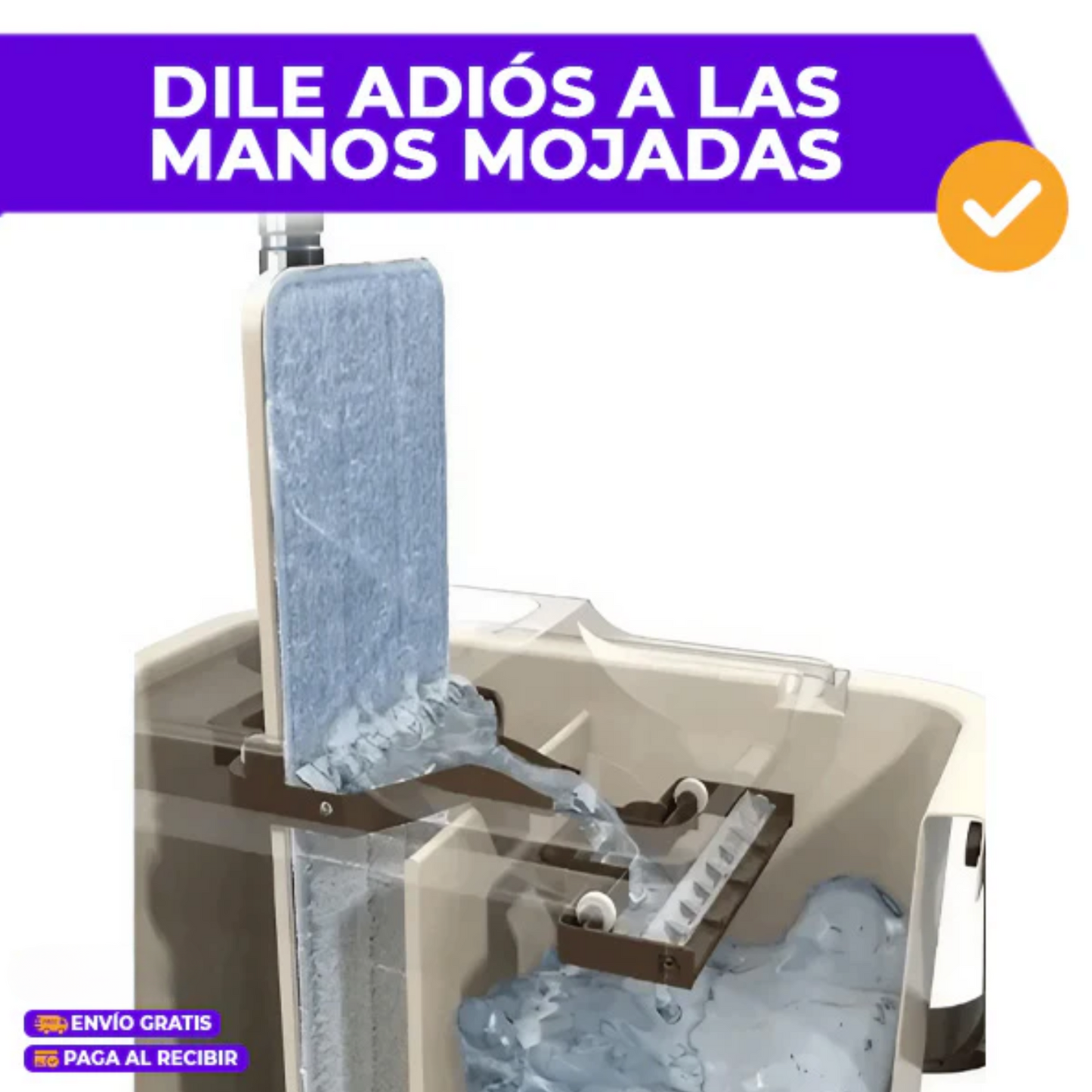 KIT DE TRAPEADOR MICROFIBRA Y CUBETA ESCURRIDORA