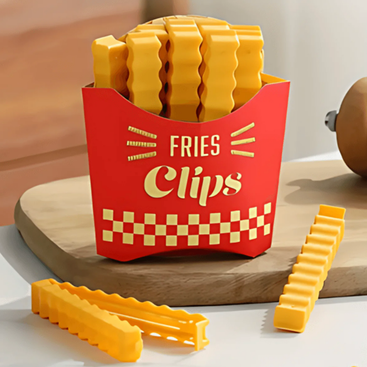 FriesClips™ - Set de 10 Clips Magnéticos en forma de Papas Fritas para Sellado de Bolas de Alimentos