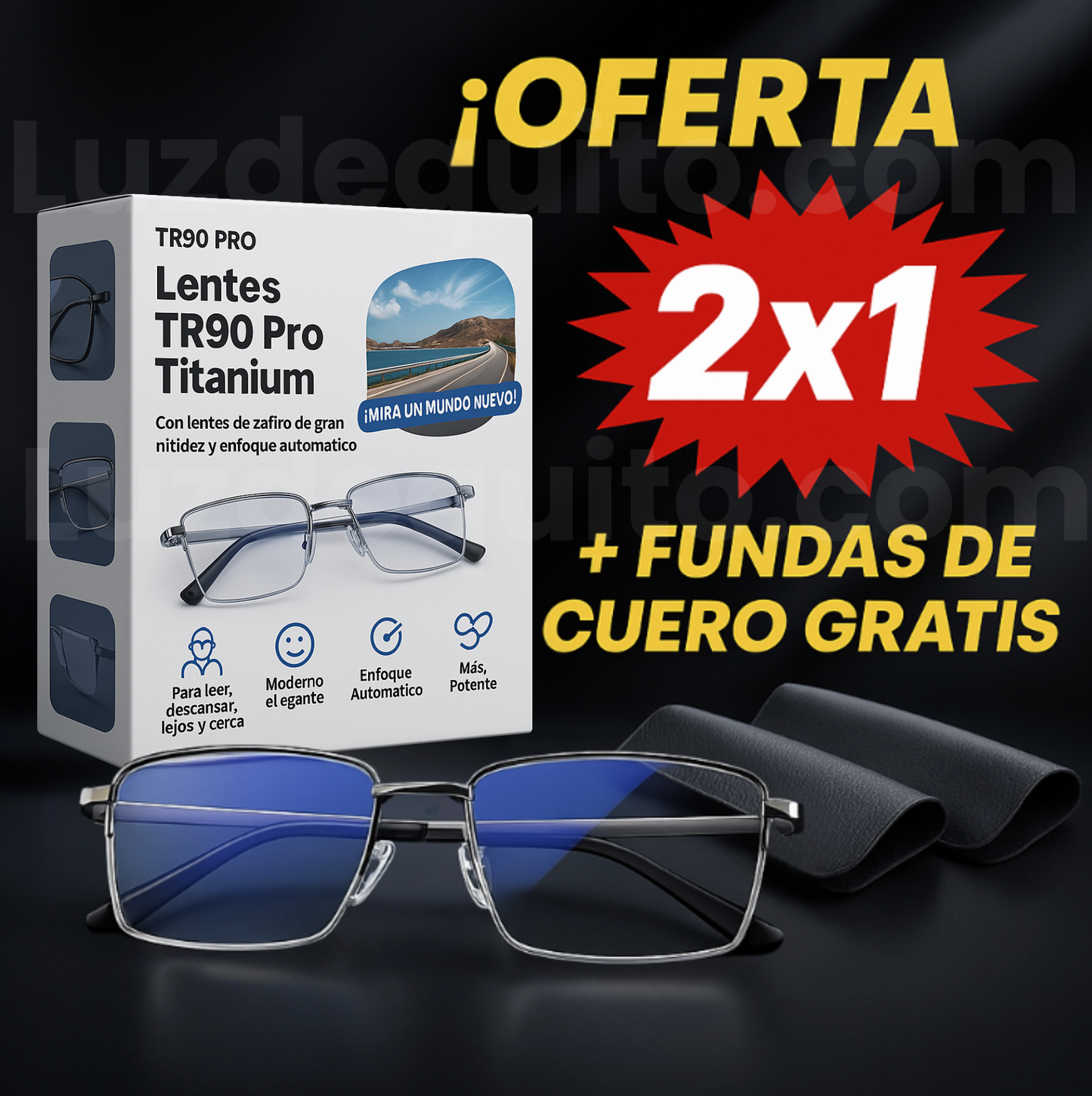 2x1 TR90® - Gafas Multifocales con Protección Contra Luz Azul