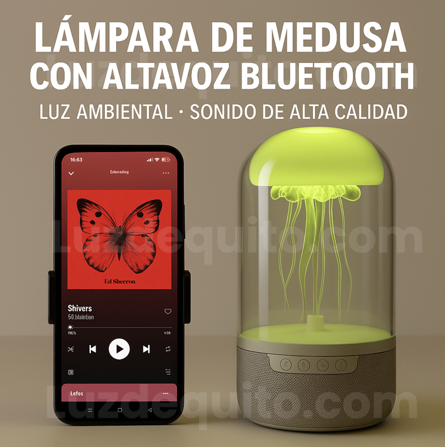 Lampara de Medusa con Altavoz Bluetooth