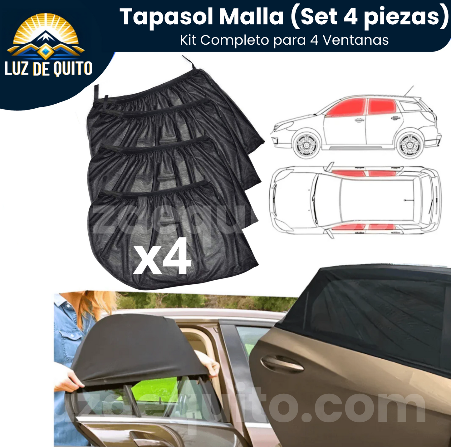 Set de 4 Unidades Malla Tapasol con protección-UV🔅