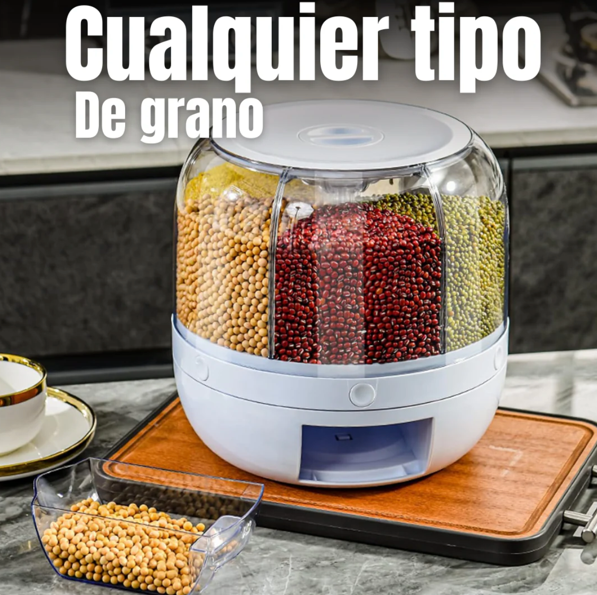 DISPENSADOR DE ALIMENTOS GIRATORIO 6 EN 1