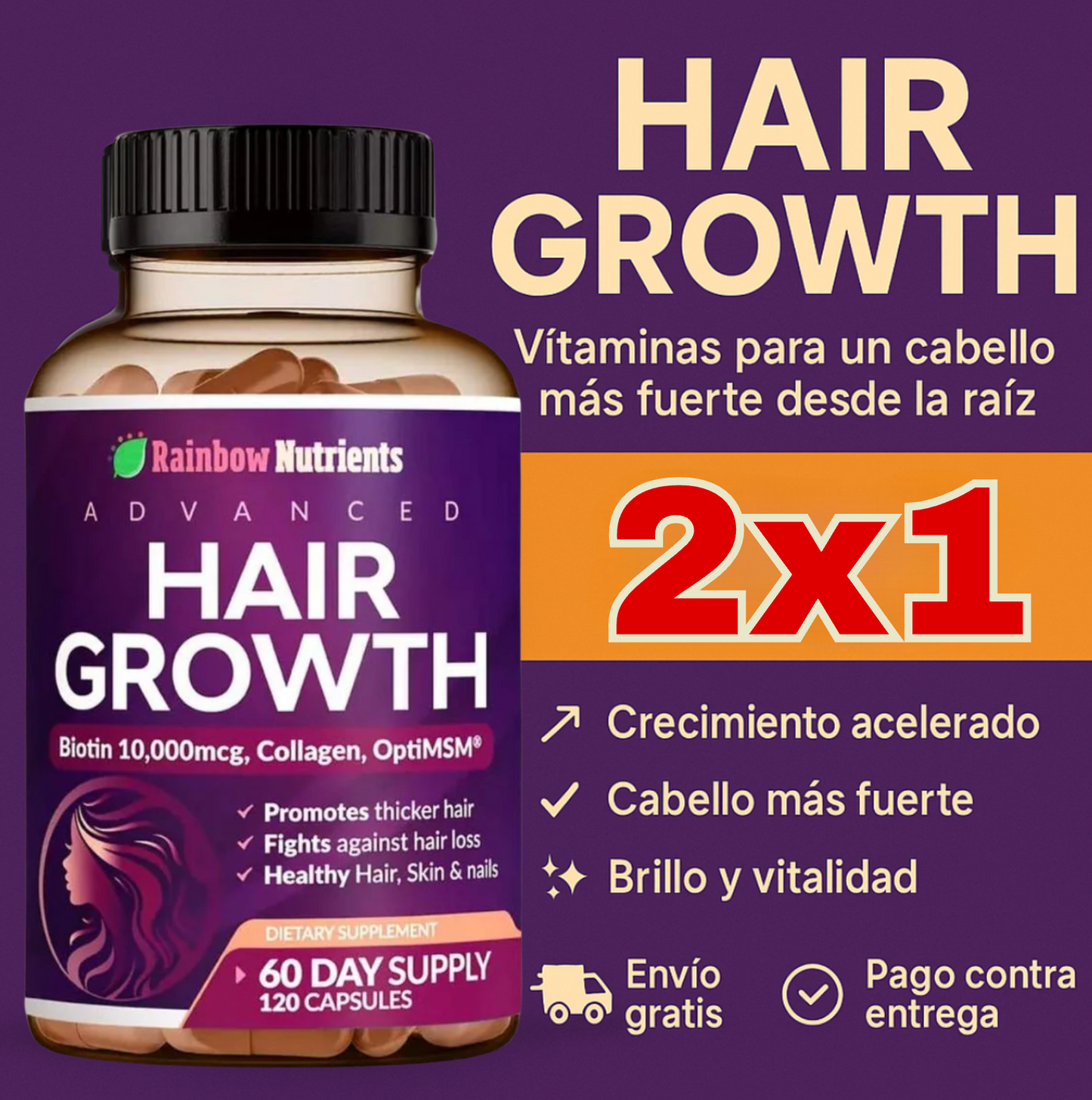 2x1 Hair Grow - Vitaminas para el Cabello