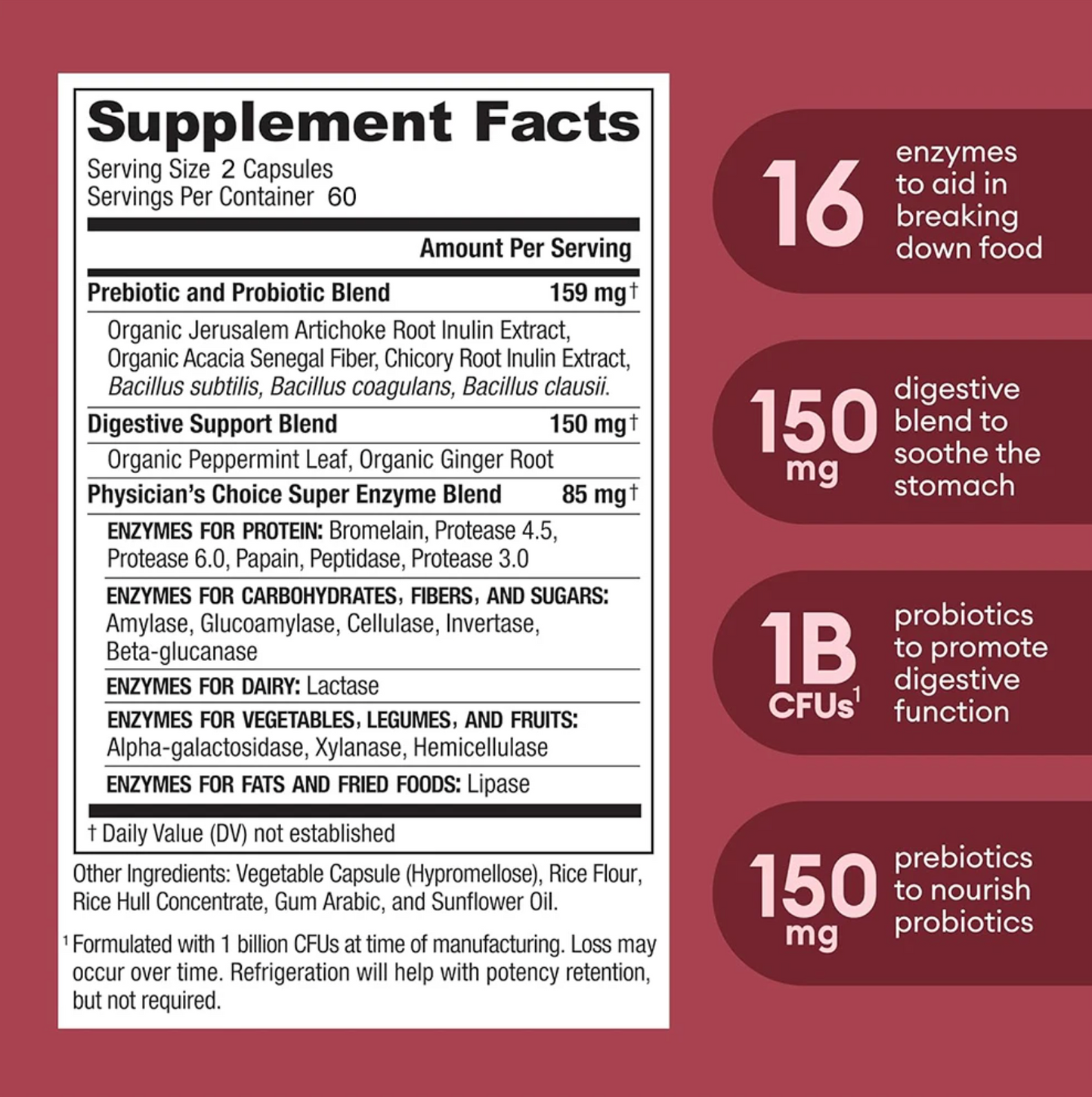 Physician'sChoice - Capsulas de Enzimas Digestivas