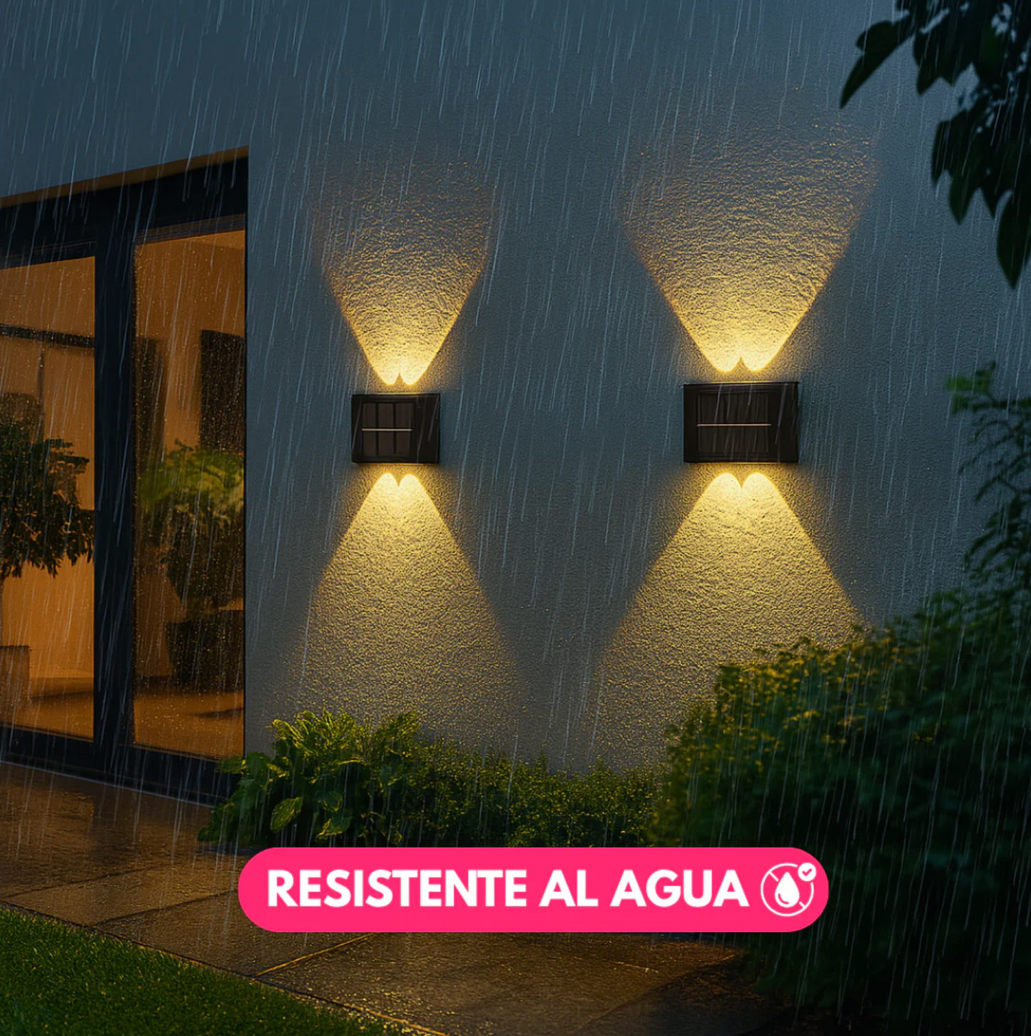 Focos Solar Bidireccional de Pared Exterior Pack x2