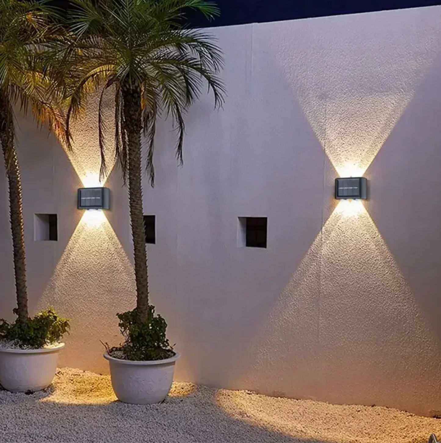 Focos Solar Bidireccional de Pared Exterior Pack x2