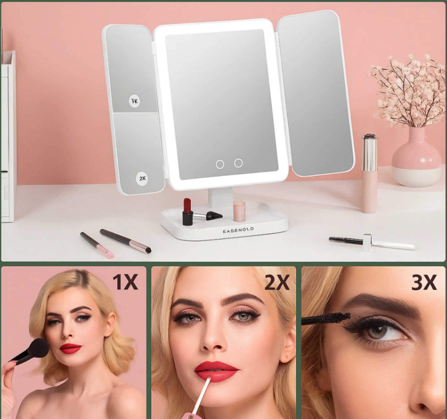 Espejo De Maquillaje Triple