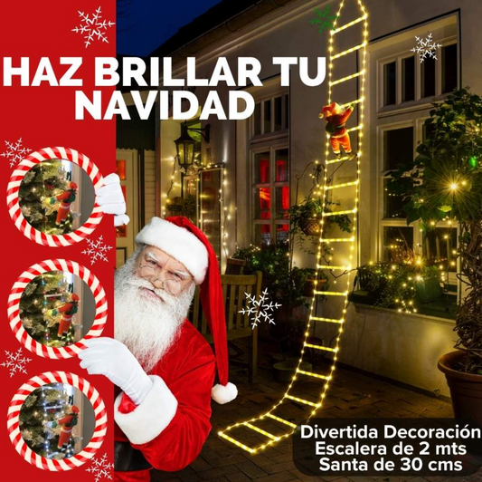 Merry Step™ - Papa Noel en Escalera con Luces Navideñas