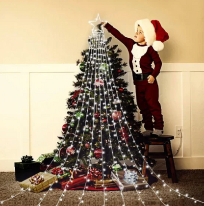 🌟🎄Luces Cascada de Navidad🎄🌟¡Con Panel Solar +12 Horas Continuas de Luz!