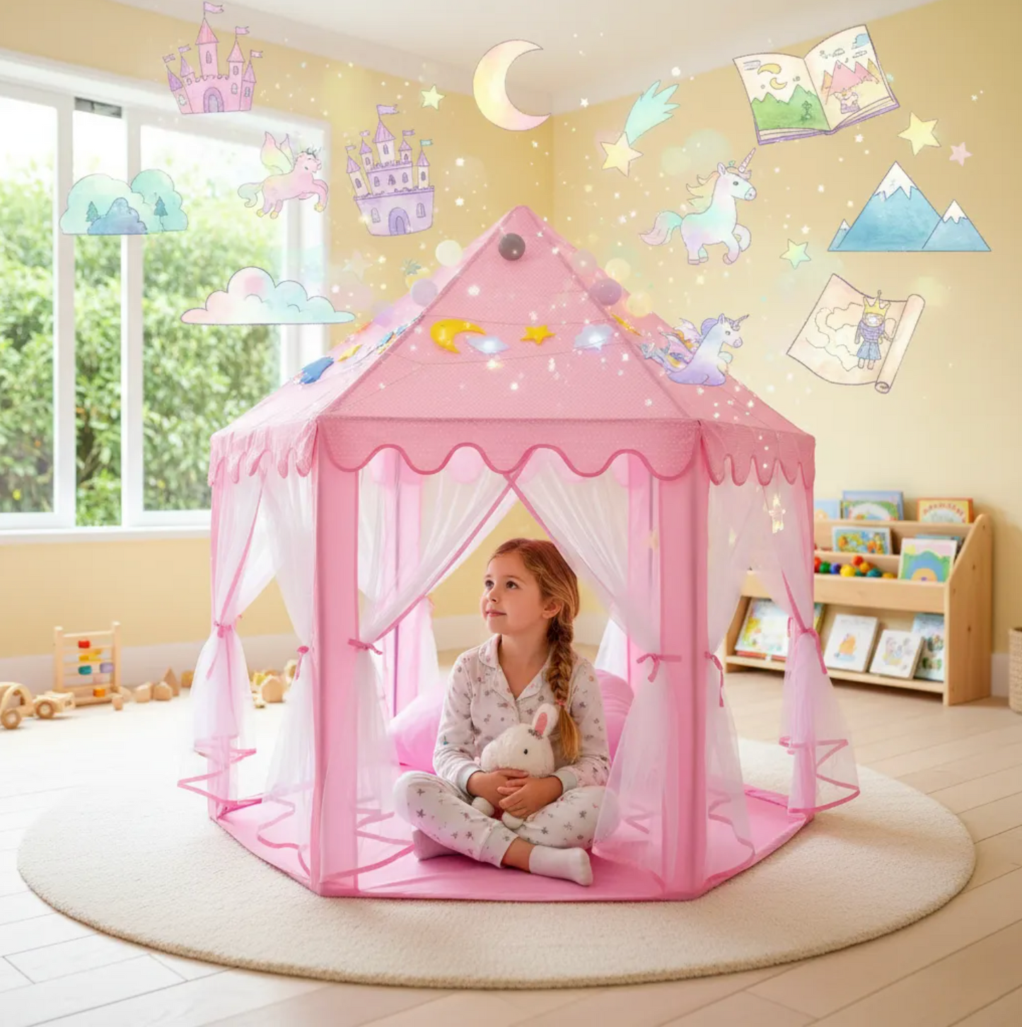 Carpa Castillo Infantil Niña + Luces GRATIS