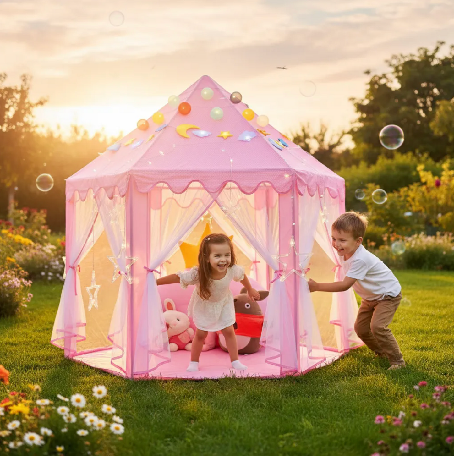 Carpa Castillo Infantil Niña + Luces GRATIS