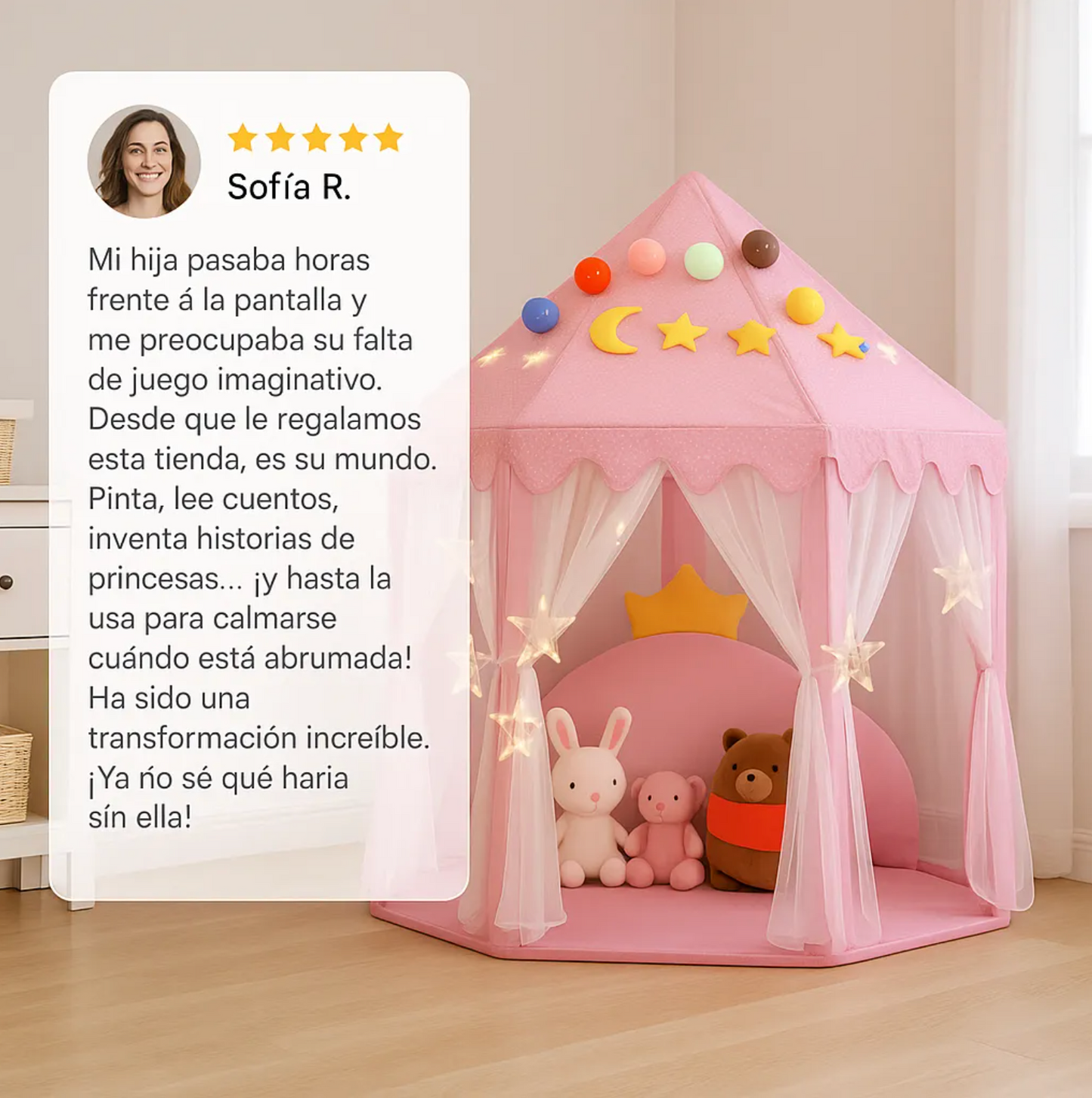 Carpa Castillo Infantil Niña + Luces GRATIS