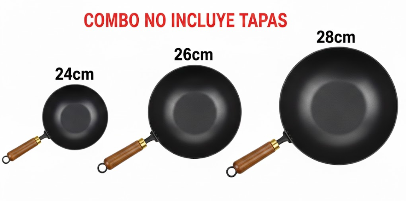 COMBO x3 Cacerolas Artesanales de Hierro Fundido