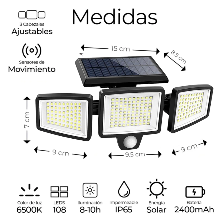 Solar Sentinel® - Lámpara Solar con Sensor de Movimiento