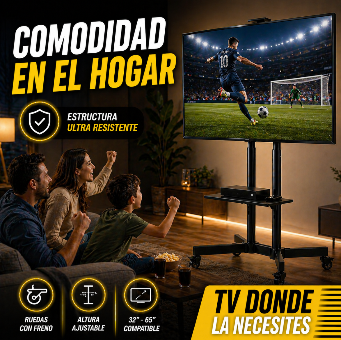 MoveFlex TV® - Soporte Móvil Para TV con Ruedas de 32 a 65"