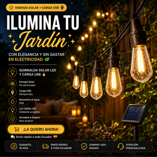 Guirnalda Solar 5 Metros 10 Focos