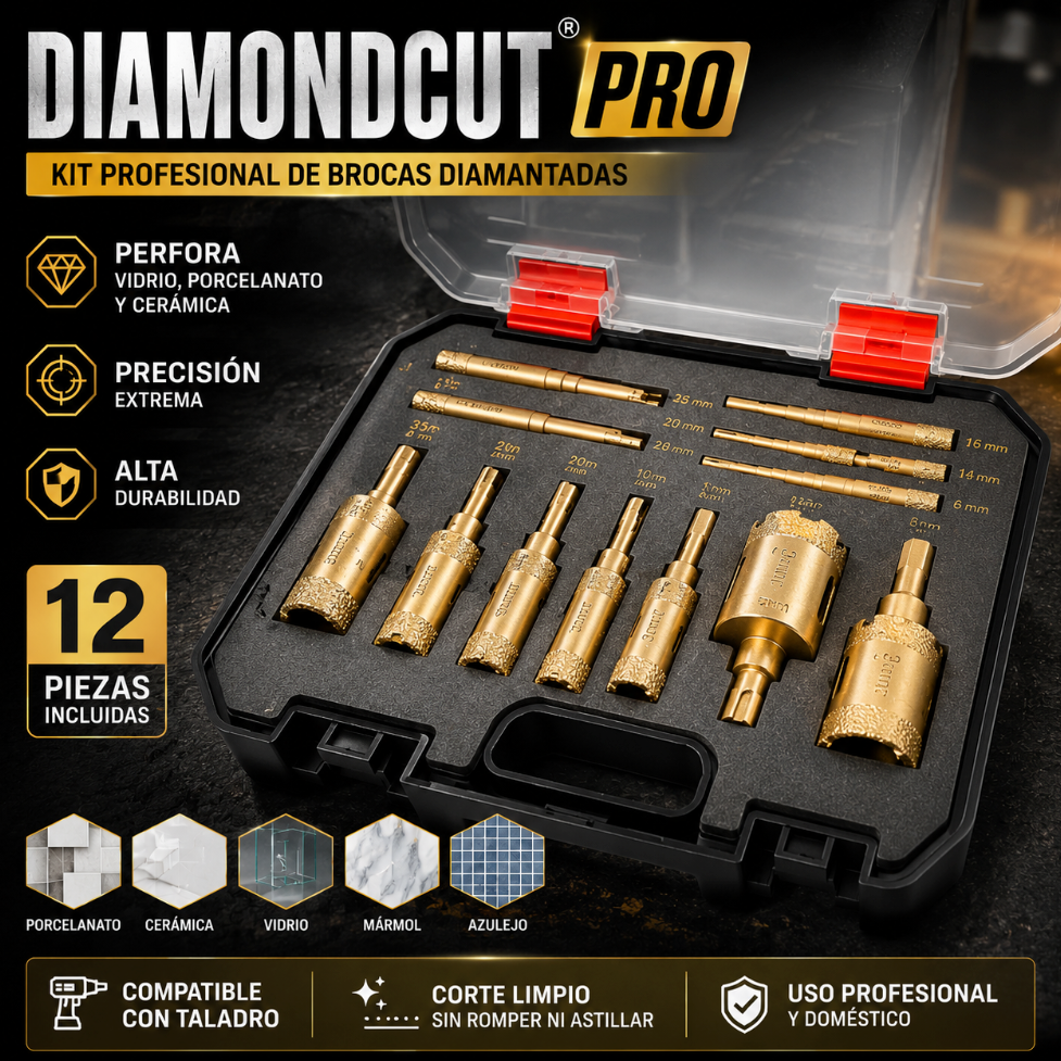 DiamondCut Pro®| Kit Profesional de Brocas Diamantadas
