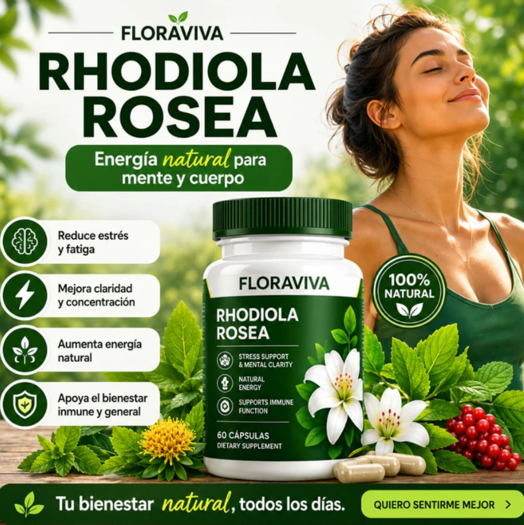 🌿 Rhodiola Rosea Premium | Energía Natural y Bienestar Diario⚡| 60 Cápsulas