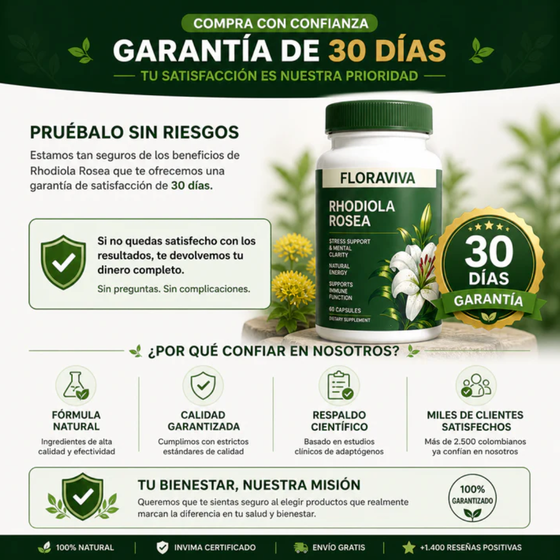 🌿 Rhodiola Rosea Premium | Energía Natural y Bienestar Diario⚡| 60 Cápsulas