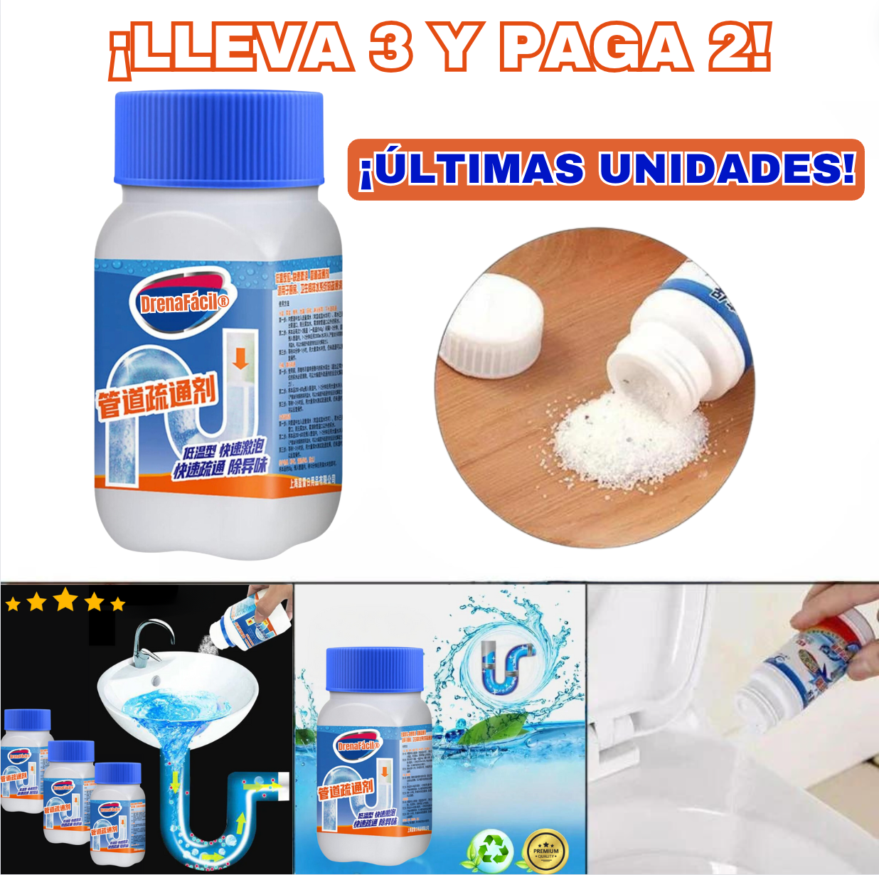 🎁MEGA OFERTA🎁   DrenaFacil® - Destapa Tuberias