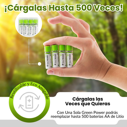 GreenPower® - Pack x2 Pilas AA Recargables USB